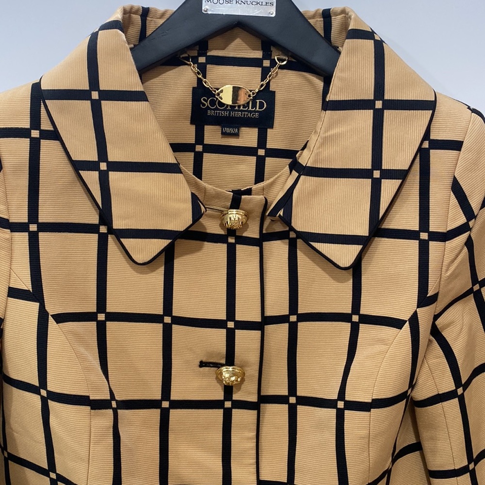 Scofield Checked Coat, Collar removable